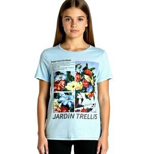 Scene & Heard Short Sleeve T-Shirt Impressionism Jardin Trellis Size 10/12